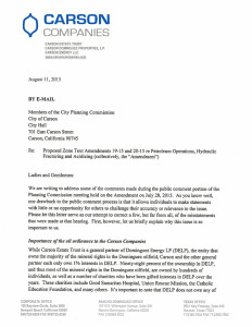 Carson Companies letter